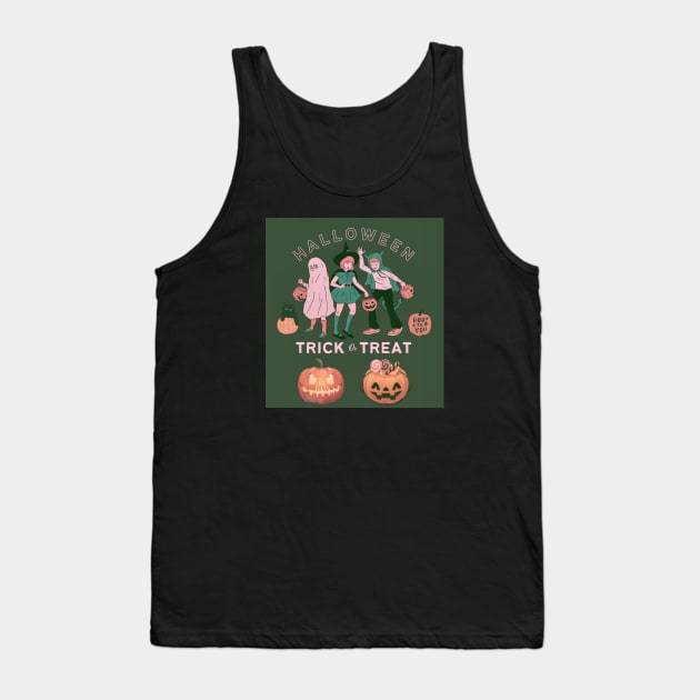 Boo To You- Trick Or Treat! Tank Top by Black Cat Alley